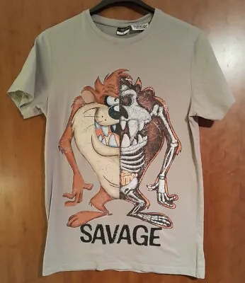 Buy Vintage TAZ Savage Half Skeleton Alphar One Adult Size M Rare T Shirt Devil • 18£