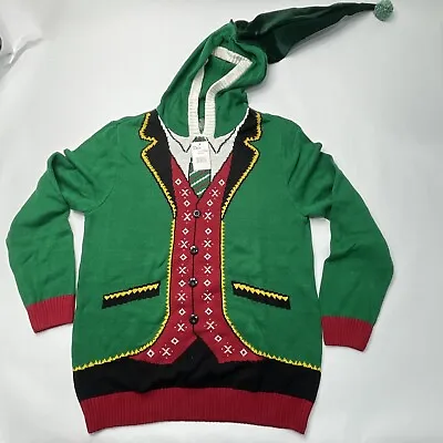 Buy The Ugly Sweater Co. Interactive Christmas Sweaters Emerald Boss Elf Hoodie XL • 28.41£