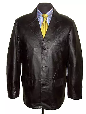Buy Gipsy Black Real Leather Blazer Jacket L • 14.90£