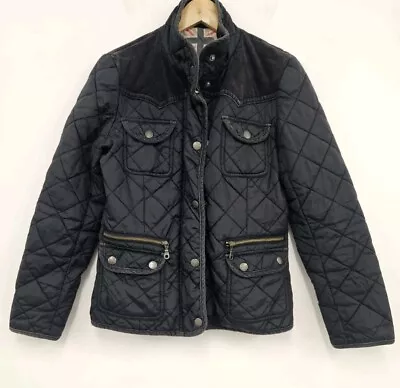 Buy Next Women's Quilted Jacket With Corduroy Trim Black Size 12 • 13£