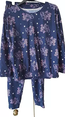 Buy George - Disney Ladies Pyjamas, Navy With Winnie The Pooh Decor, Size 12-14 • 4.50£