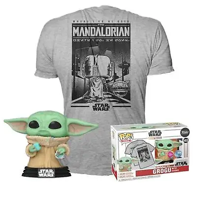 Buy Star Wars The Mandalorian Grogu With Cookie Funko Pop & Tee • 23.99£