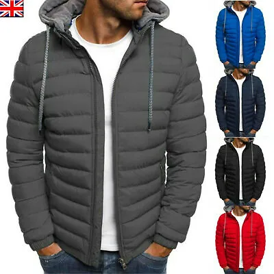 Buy Mens Hoodie Bubble Coats Padded Puffer Jacket Winter Warm Quilted Zip Up Outwear • 19.99£