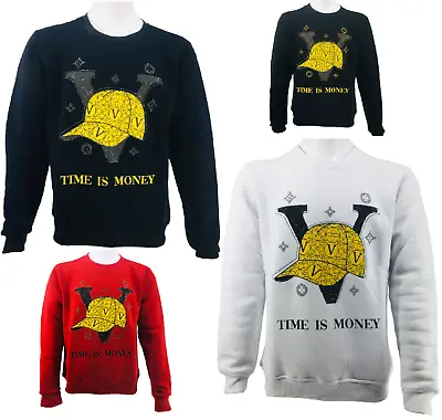 Buy Men's Sweater Jumper Fleece V Cap Print Knitwear Pullover Jersey Sweatshirt Top • 24.75£