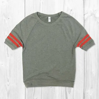 Buy Alternative Apparel Women's MD Gray/Red Retro-Style Short Sleeve Sweatshirt • 18.94£