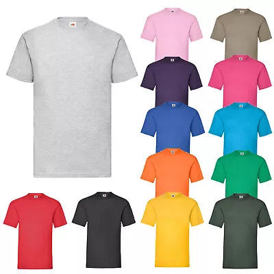 Buy Plain Cotton T-Shirt Mens Casual Light Cotton Crew Neck Top FRUIT OF THE LOOM • 4.95£