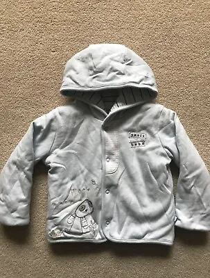 Buy Boys M&S Baby Age 9-12 Months Blue Petit Bebe Lined Hooded Top Jacket. VGC • 3£