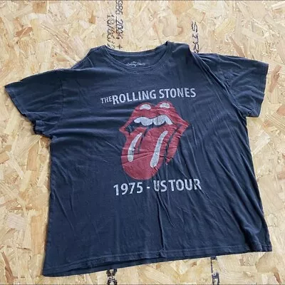 Buy The Rolling Stones T Shirt Black 2XL XXL Mens 1975 US Tour Music Band Graphic • 9.99£