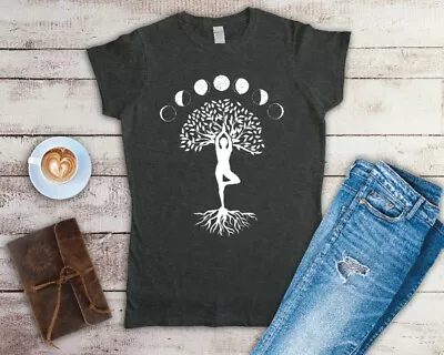Buy Tree Of Life Moon Phases Ladies Fitted T Shirt Sizes Small-2XL • 11.24£