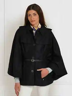 Buy Fairfax & Favor The Sienna Wool Cape Jacket Coat Navy Size UK 8 RRP £495 • 395£