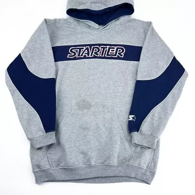 Buy Vintage Grey Starter Spell Out Embroidered Hoodie, Fits Size XS/Small (SWT914) • 16.50£