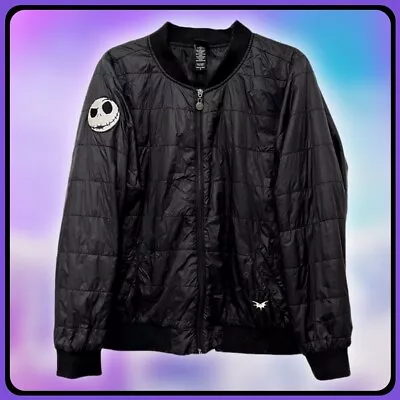 Buy The Nightmare Before Christmas Puffer Jacket, Women Sz 2 Disney Black Halloween • 9.44£
