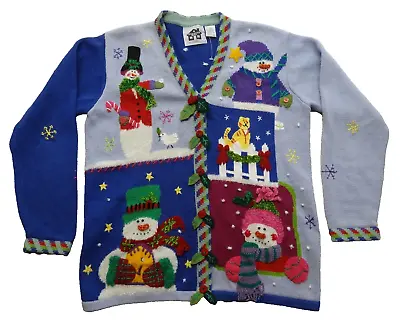 Buy Storybook Knits M Snowman VTG Sweater Christmas Tacky Panel Craft Holiday Winter • 33.71£