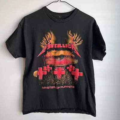 Buy Metallica Shirt Black Master Of Puppets Puff Print Album Cover Women’s Small • 14.17£