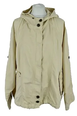 Buy CALVIN KLEIN Jeans Beige Windbreaker Jacket Size L Womens Hooded Outerwear • 17.47£