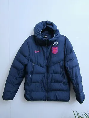 Buy Nike England Navy Blue Mens Hooded Padded Puffa Jacket Coat Size Large L • 11.50£