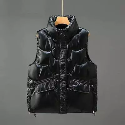Buy Womens Winter Zip Up Vest Jacket Body Warmer Padded Quilted Gilet Waistcoat Tops • 8.54£