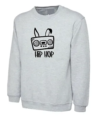 Buy Easter Hip Hop Bunny Funny Sweatshirt Jumper Top Easter Music Gift Unisex Joke • 16.99£