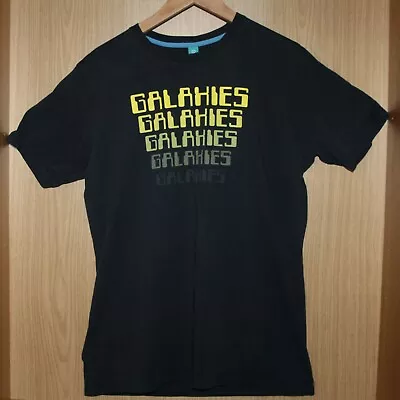Buy Galaxies Galaxies Galaxies Sci-Fi Scroll Text T-Shirt Navy Print Cotton Large L • 6.99£