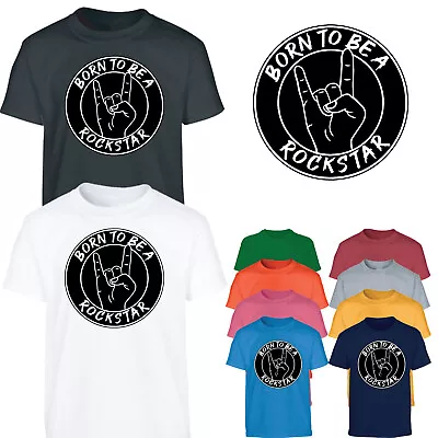 Buy Born To Be A Rockstar Boys T-Shirt Guitar Fashion Rock N Roll Girls Kids Gift • 7.99£