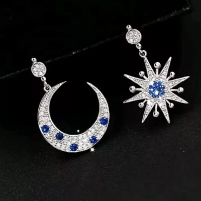Buy Star And Moon Earrings 925 Stirling Silver In Gift Pouch Women Girl Jewellery  • 8.99£