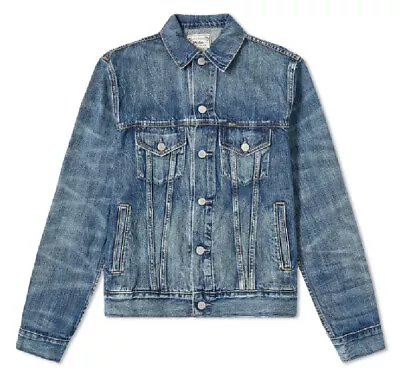 Buy Ralph Lauren Flag Appliqué Denim Jacket Mens Size Medium M #REF61 • 84.99£
