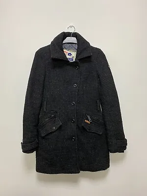 Buy KHUJO Women's Black Button Wool Blend Coat Size S • 34.99£