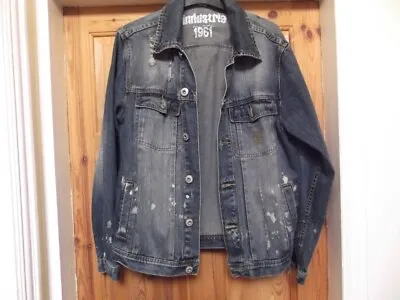 Buy 1 X Retro Vintage Industrie Splash, Blue Denim Jacket, Small Bargain Low Start. • 4.99£