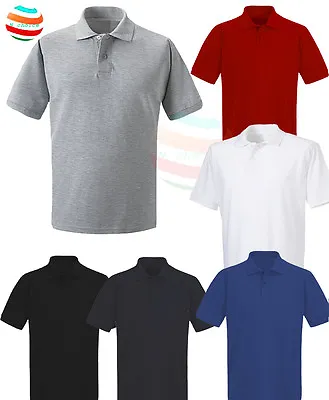 Buy Mens Polo Shirt Olympic Plain Short Sleeve Smart Casual TShirt Sport S-XL • 3.95£