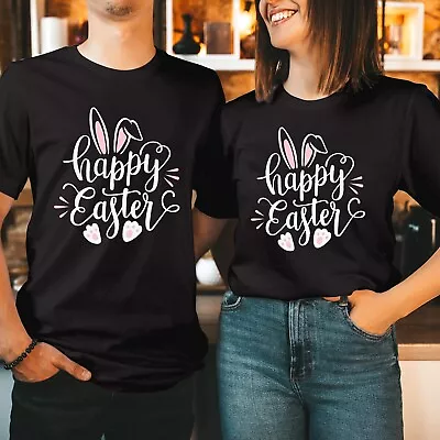 Buy T-SHIRT (1039) Happy Easter Bunny Ears Cute Rabbit Easter Egg Bunnies Kids • 9.99£