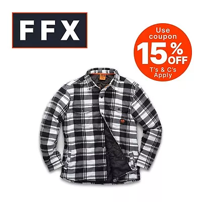 Buy Scruffs T553 Worker Padded Checked Thick Over Shirt Black And White S M L XL XXL • 26.25£