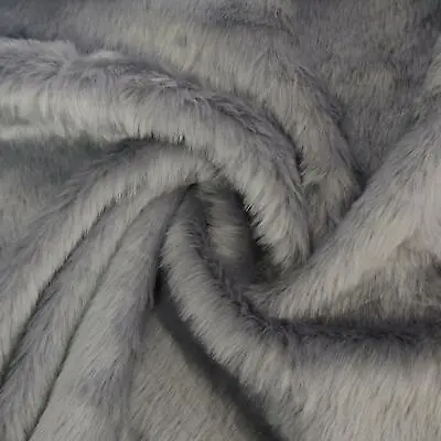 Buy Super Luxury Faux Fur Fabric Material SILVER GREY • 189.99£