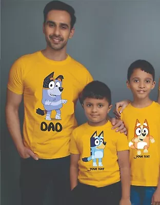 Buy Fathers Day Dancing Dad  T-shirt, Bandit Family Matching Bluey And Bingo Tee Top • 10.99£