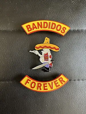 Buy MC BANDIDOS Support 1% Outlaw Biker's Hat Jacket Vest Pin Badges Metal Patches • 85.51£