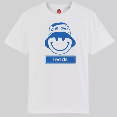 Buy One Love Smiley White Organic Cotton T-shirt For Fans Of Leeds United Gift • 22.99£