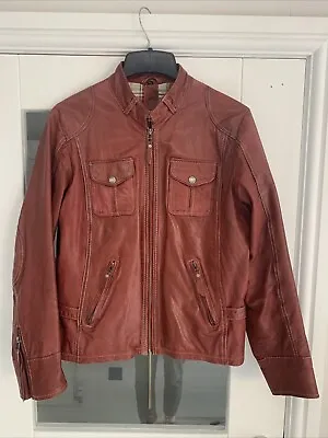 Buy £184.99 Gipsy 12-14 Lamb Leather Maroon Burgundy Maroon Ladies Jacket • 39.99£