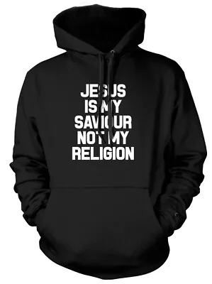 Buy Jesus Is My Saviour Not My Religion Mens Funny Unisex Womens Hoodie • 21.99£