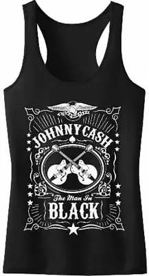 Buy Johnny Cash Man In Black Label Country Music Racerback Tank Top Shirt 30030098 • 37.54£