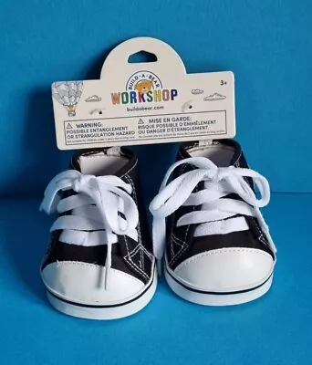 Buy BUILD A BEAR Black Canvas Hi Top Trainers With Shoes Laces BNWT   • 12.99£