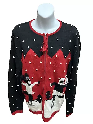 Buy Gallagher Ugly Christmas Sweater Party Womens Size Medium TACKY Ice Skating • 15.42£