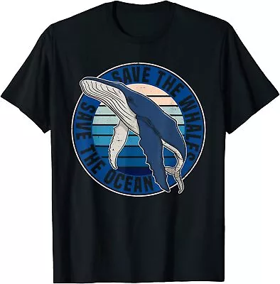Buy  Save The Whales Save The Ocean Whale Lover Retro T-Shirt • 15.99£