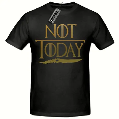 Buy Not Today T Shirt, Arya Stark T Shirt, Game Of Thrones T Shirt,(Gold Slogan) • 8.50£