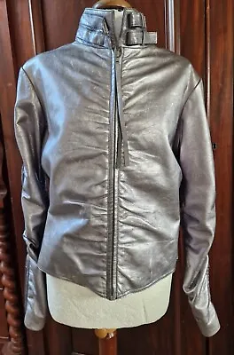 Buy River Island  Silver Leather Jacket  • 55£