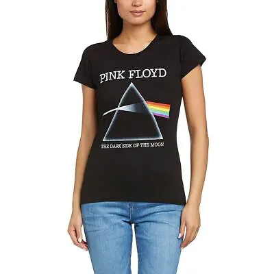 Buy Ladies Pink Floyd Dark Side Of The Moon Black T-Shirt - Sizes S-XL • 18.95£