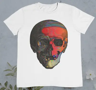 Buy Colourful Skull T Shirt - Skull Art - Skeleton T Shirt - %100 Premium Cotton • 12.95£