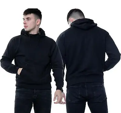 Buy New Mens Plain Fleece Pullover Hoodie Top Hoody Sweatshirt Jacket Jumper Hooded • 9.99£
