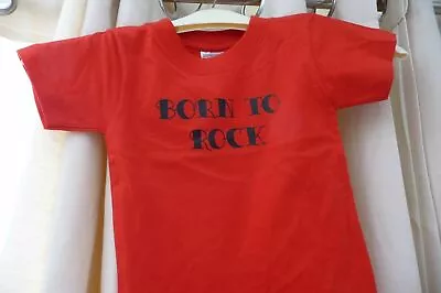 Buy 21 /53cm Chest BABY TODDLER Unisex 18~36 MONTHS -RED  'BORN TO ROCK' T-SHIRT New • 2.95£