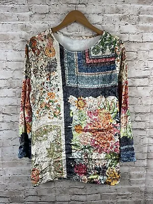 Buy Soft Surroundings Tunic Womens Medium Ashbury Velvet Floral Patchwork Boho • 26.89£