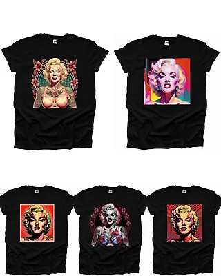 Buy Marilyn Monroe Movie Star Tattoo Model Icon Flower Music Mens Tshirt Woman UK • 9.99£