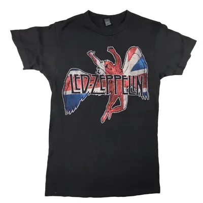 Buy Tultex Led Zeppelin Graphic Band T Shirt Size XS Black Icarus Union Jack Flag • 12.14£